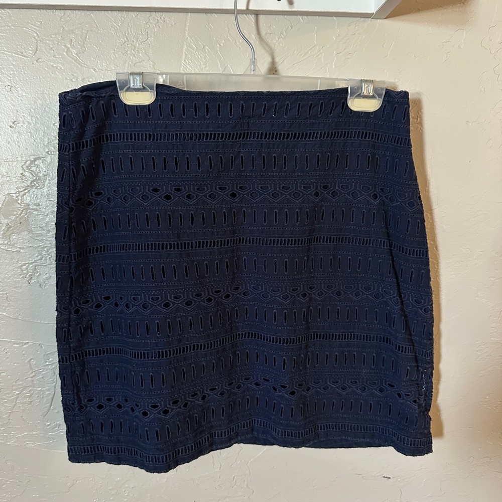 Navy Blue Lace Skirt